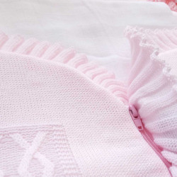 Nid d'ange tricot rose avec glissière-detail