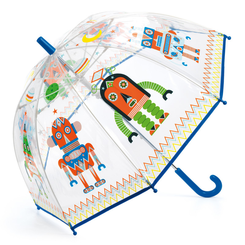 Parapluie pour enfants transparent, modèle robot, de la marque djeco