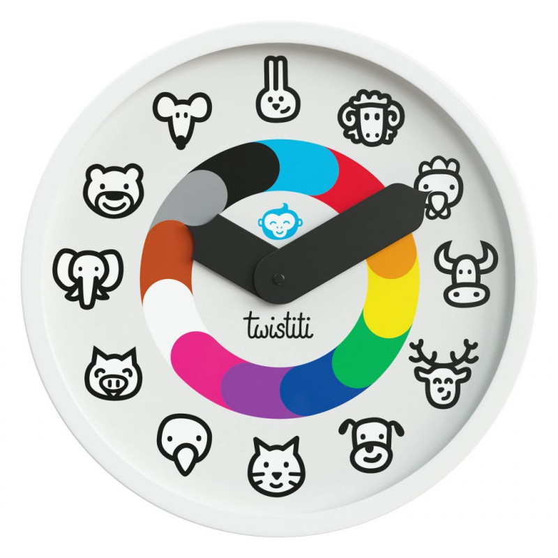 horloge colorée avec des animaux de Twistiti