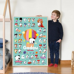 Grand poster avec stickers panda Gadou-detail