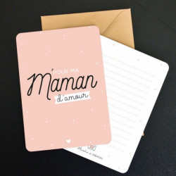 Carte à message avec enveloppe - Pour ma maman d'amour - Manahia-detail