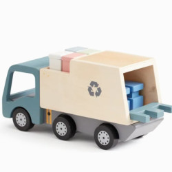 Kid's concept - camion de poubelle en bois-detail