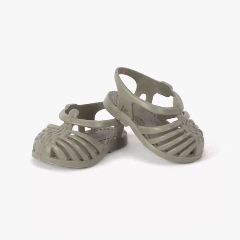 Paire de sandales de plage pour poupées gordis, couleur grise, de la marque Minikane