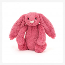Peluche lapin bashful rose cerise taille small - Jellycat-detail